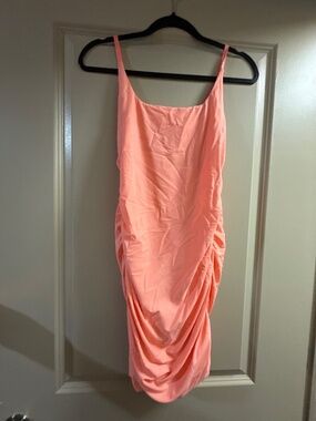 Tiger Mist Mini Stretch Dress in Peachy Pink